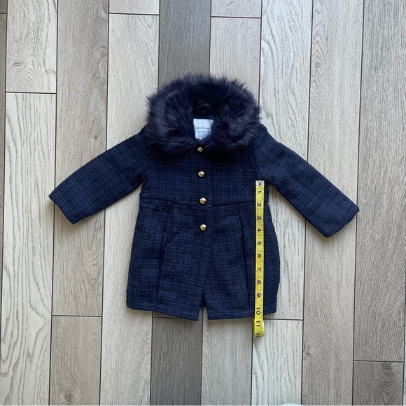 Janie and Jack Chic Faux Fur Collar Boucle Coat - Picture 6 of 10